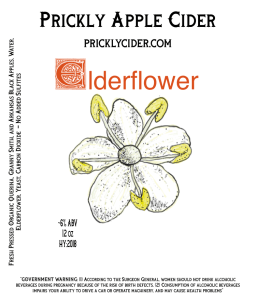 Elderflower Hard Cider By Prickly Apple Cider