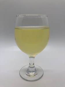 Lemon Lavender: A glass of hard cider.