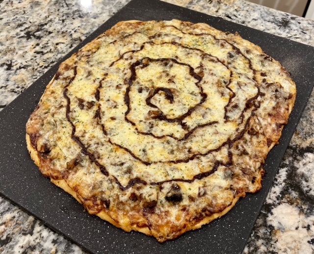 BBQ Rib Pizza With Crumpet Corn Crust