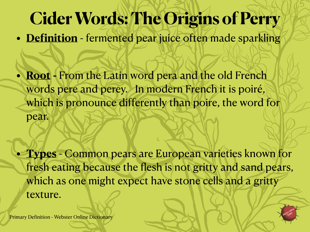 Cider Words - Perry